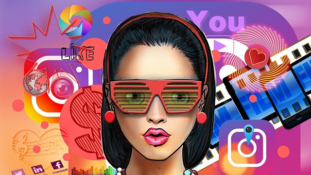 Virtual AI influencer against social media apps like instagram